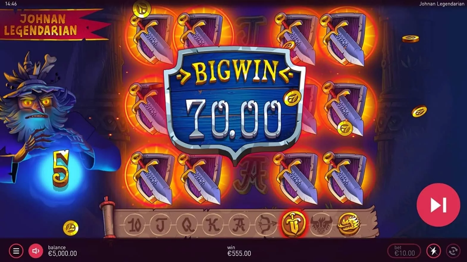 Johnan Legendarian slot game screenshot
