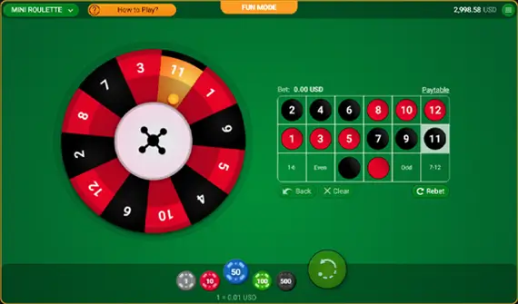 Mini Roulette Game Screenshot