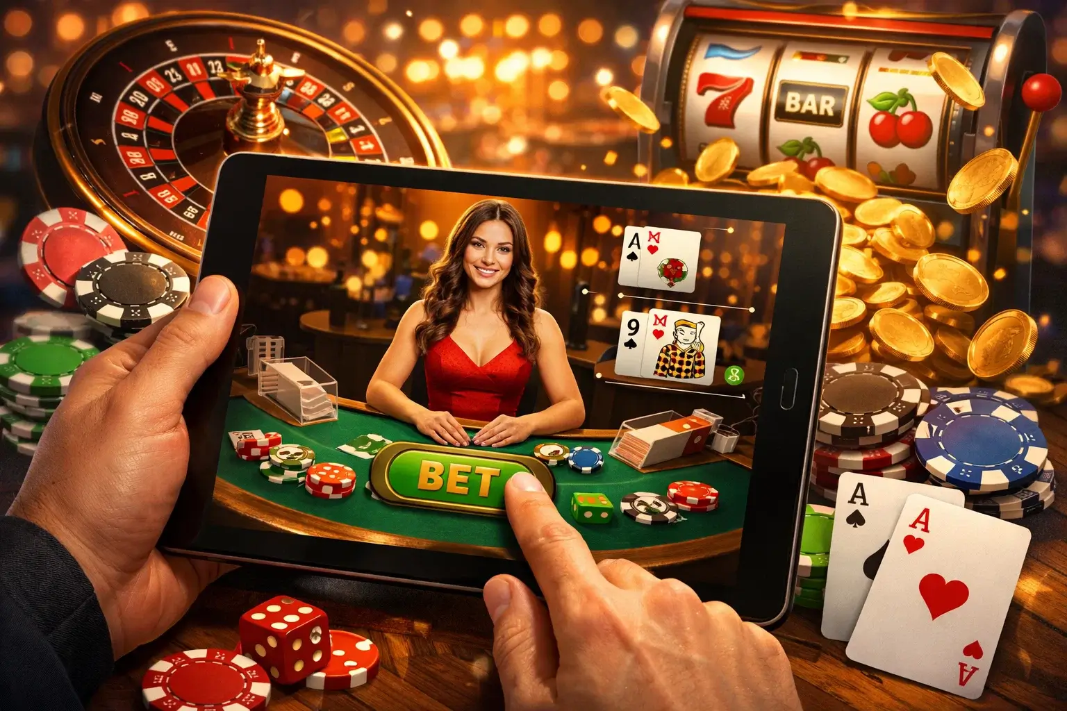 Tablet Live Casino Banner