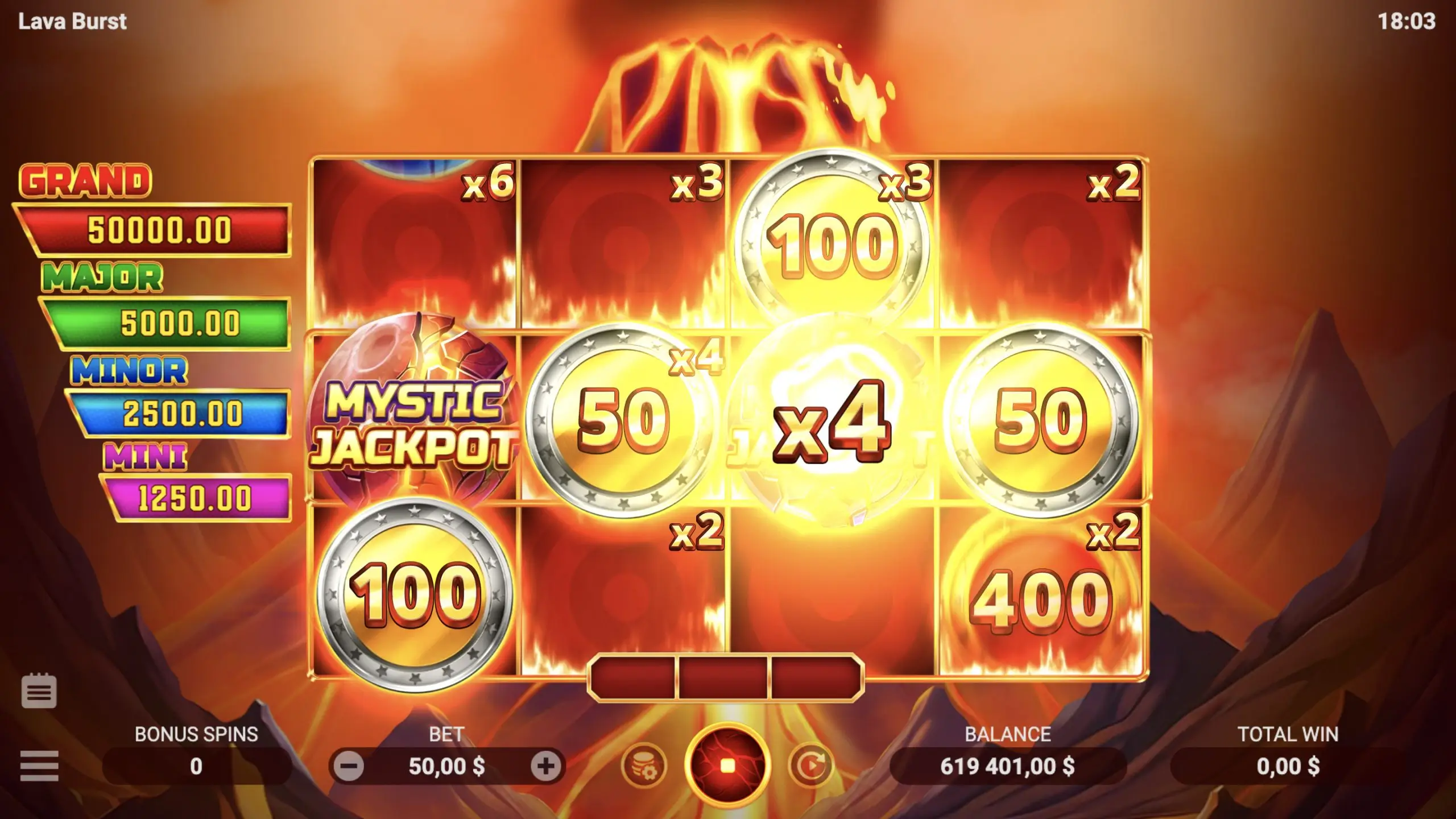 Lava Burst Game Screenshot