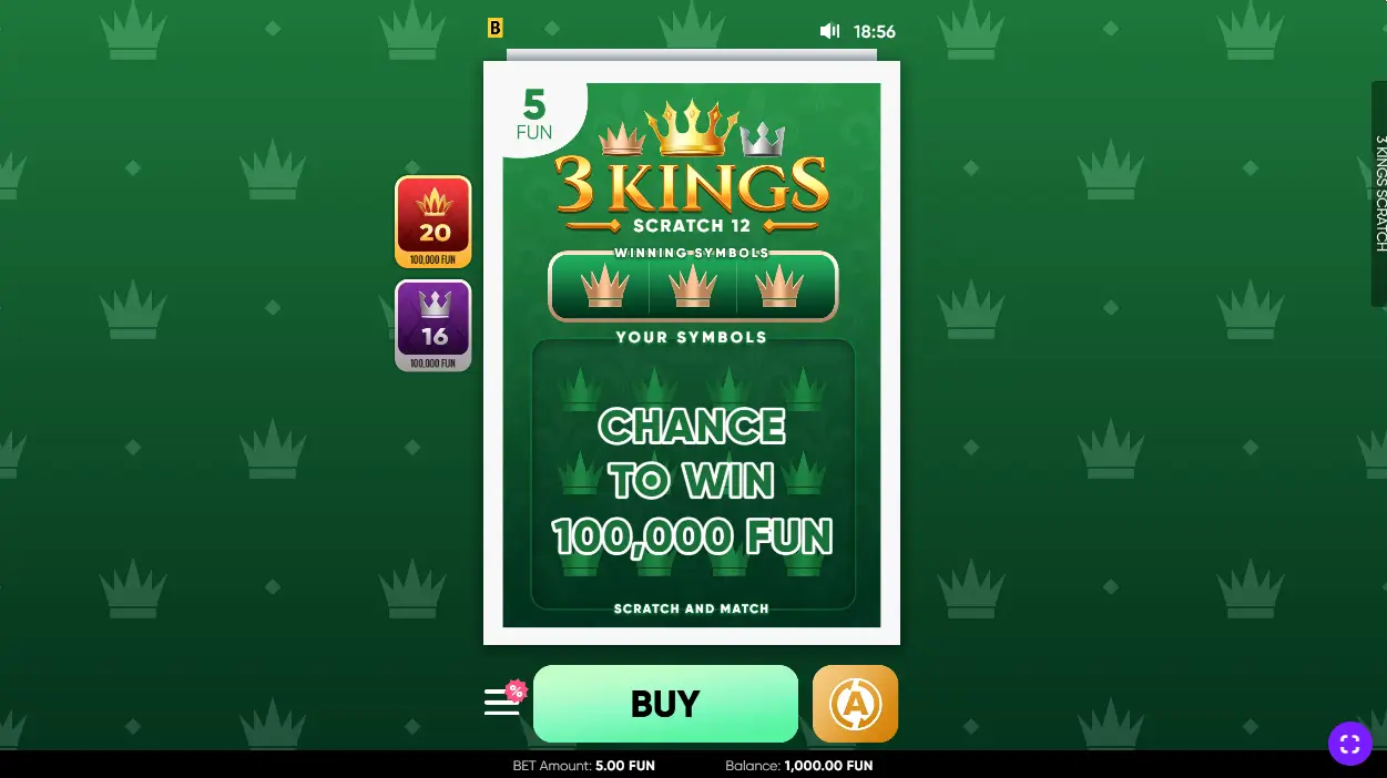 3 kings scratch game screenshot