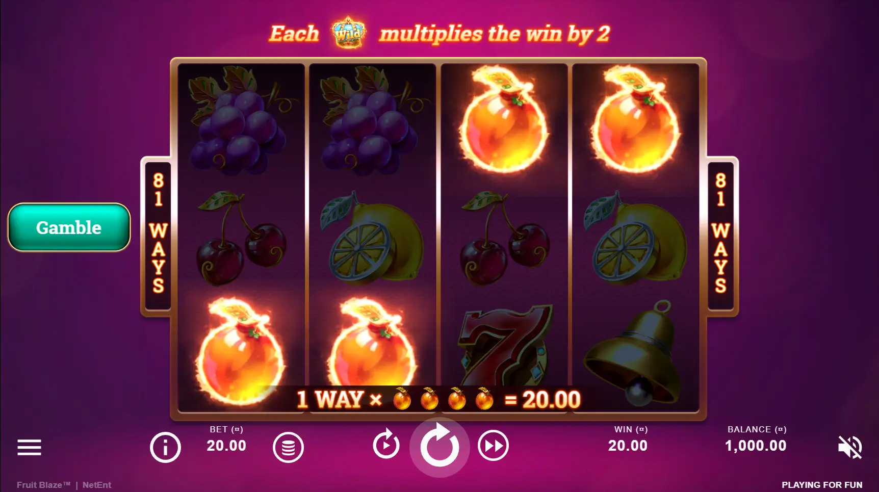 Fruit Blaze game screenshot