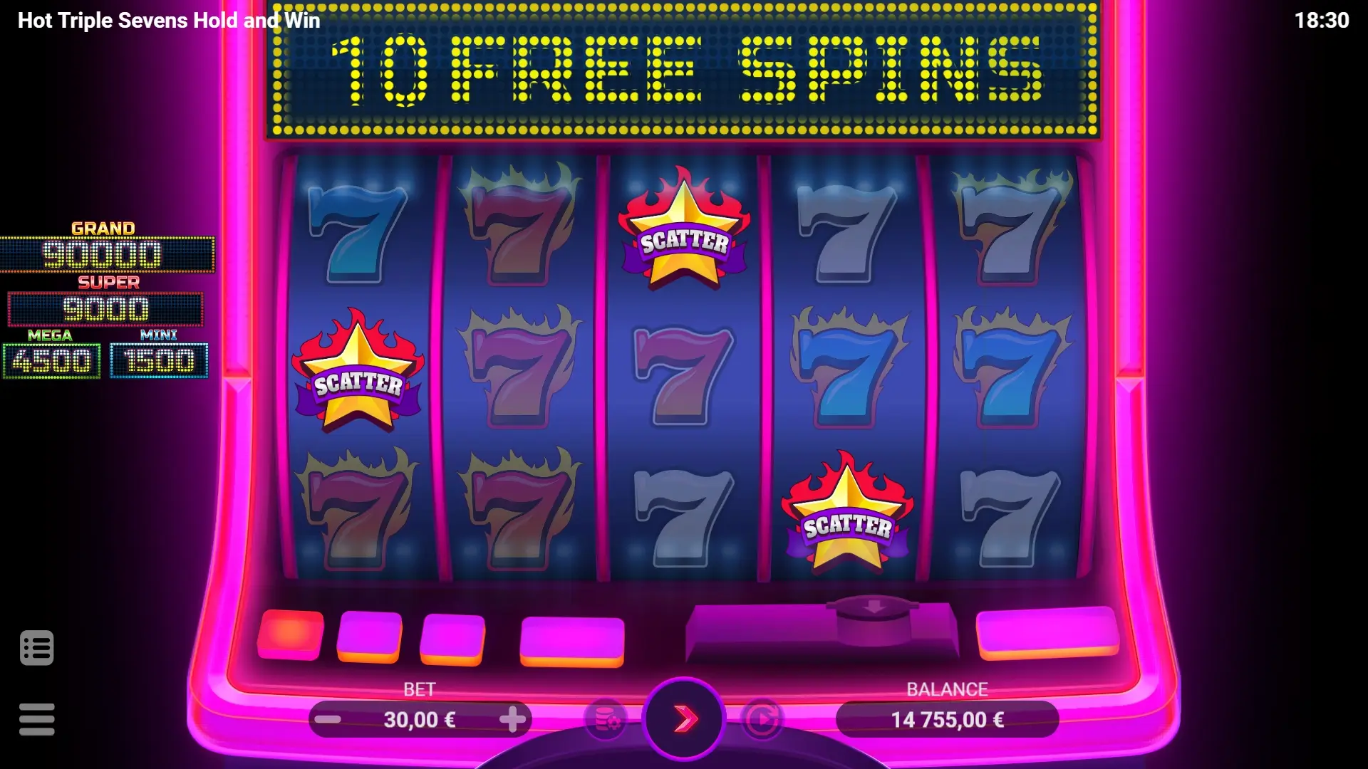 Hot Triple Seven Game Screenshot