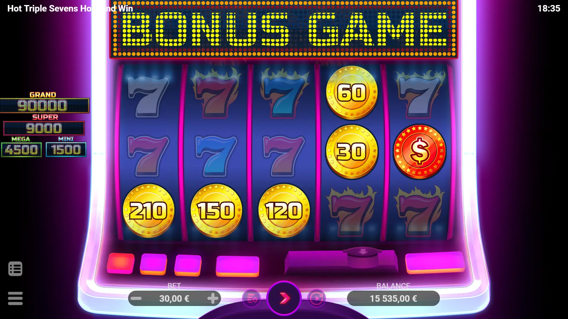 Hot Triple Seven Game Screenshot