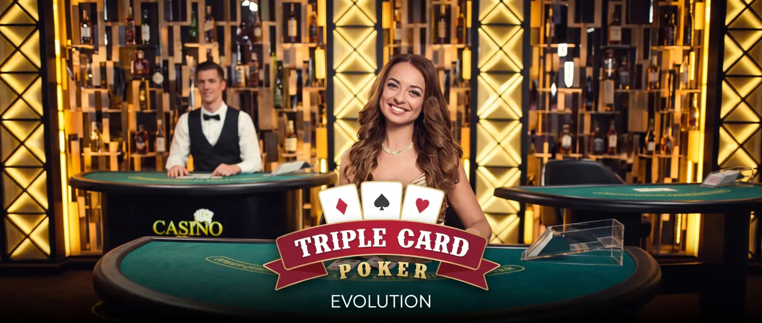 Triple Card Poker by Evolution the one poker table where skill barely matters